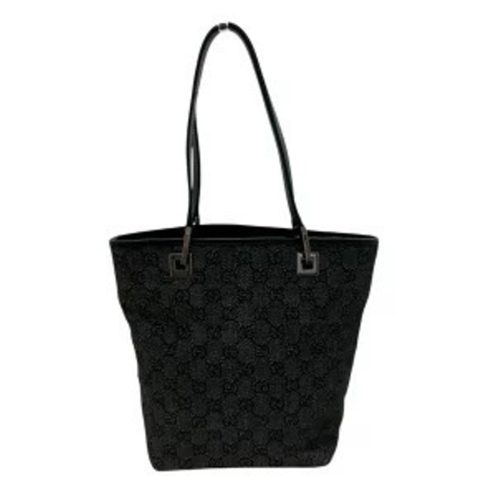 Gucci Tote Shoulder GG Bag Canvas Accessories Black